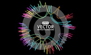 Colored abstract lines vector background illustration, artificial intelligence and big data, information concept template